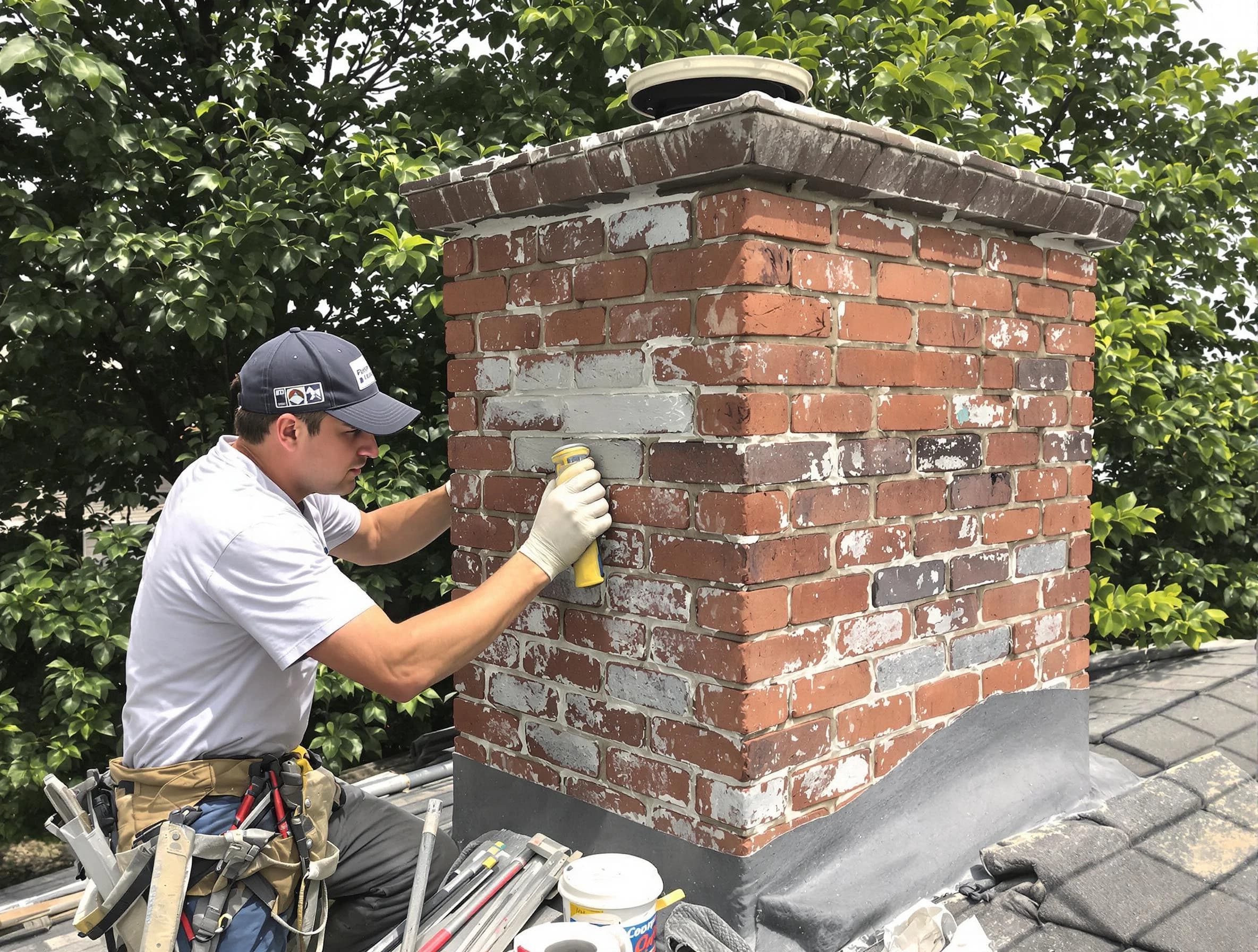 Blackstone Chimney Sweep restoring an aging chimney in Blackstone, VA