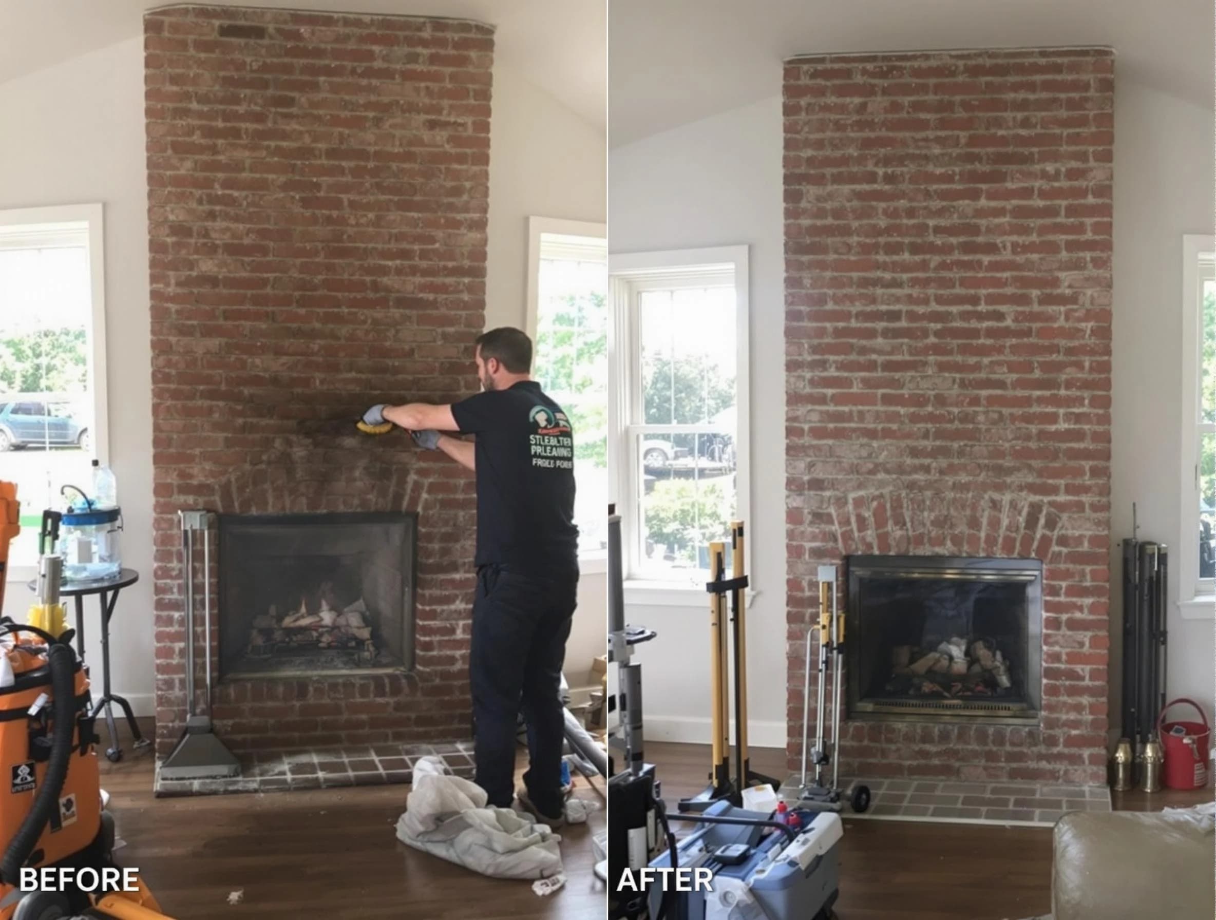 Finished chimney sweeping service by Blackstone Chimney Sweep in Blackstone, VA