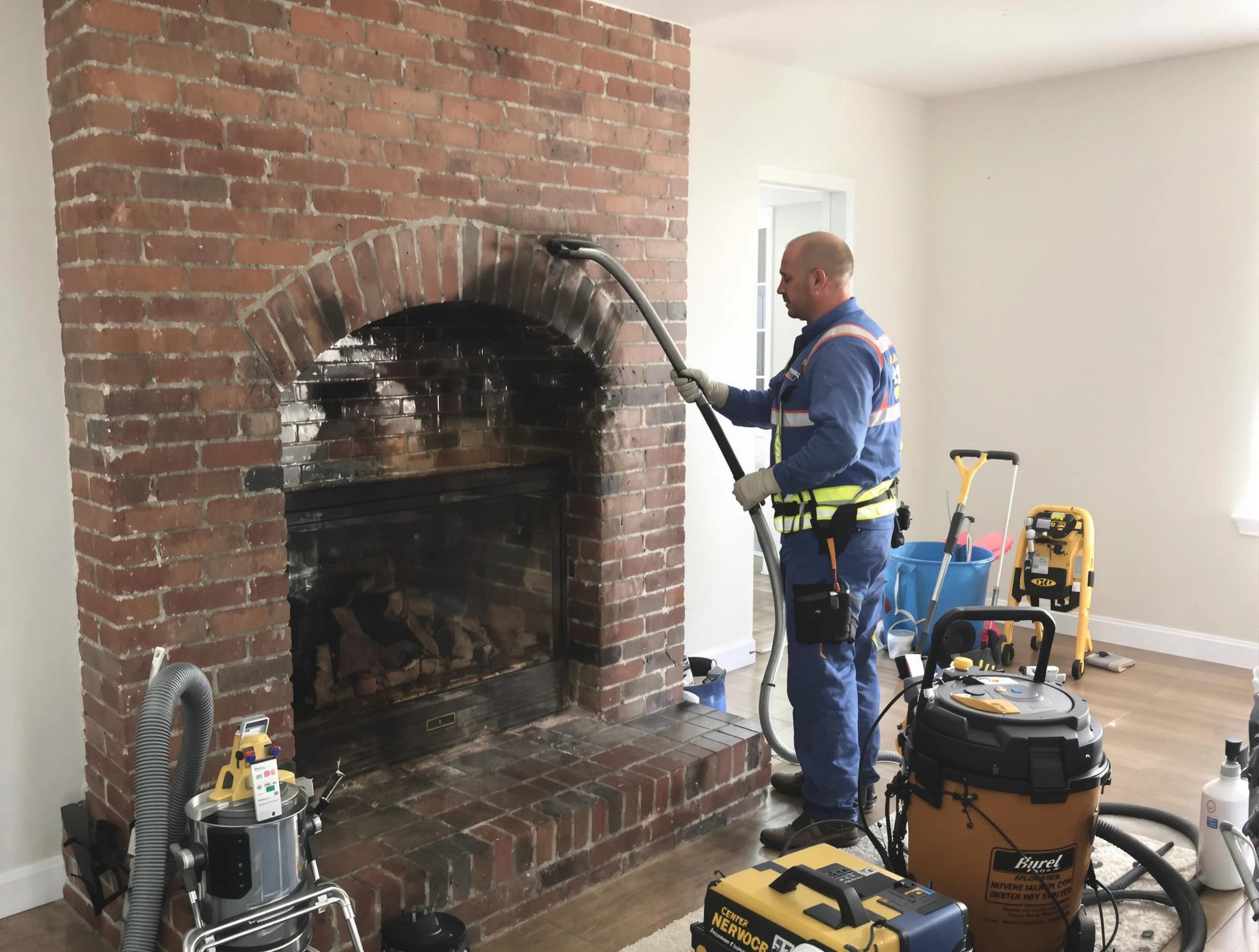 Blackstone Chimney Sweep expert performing detailed chimney sweep in Blackstone, VA