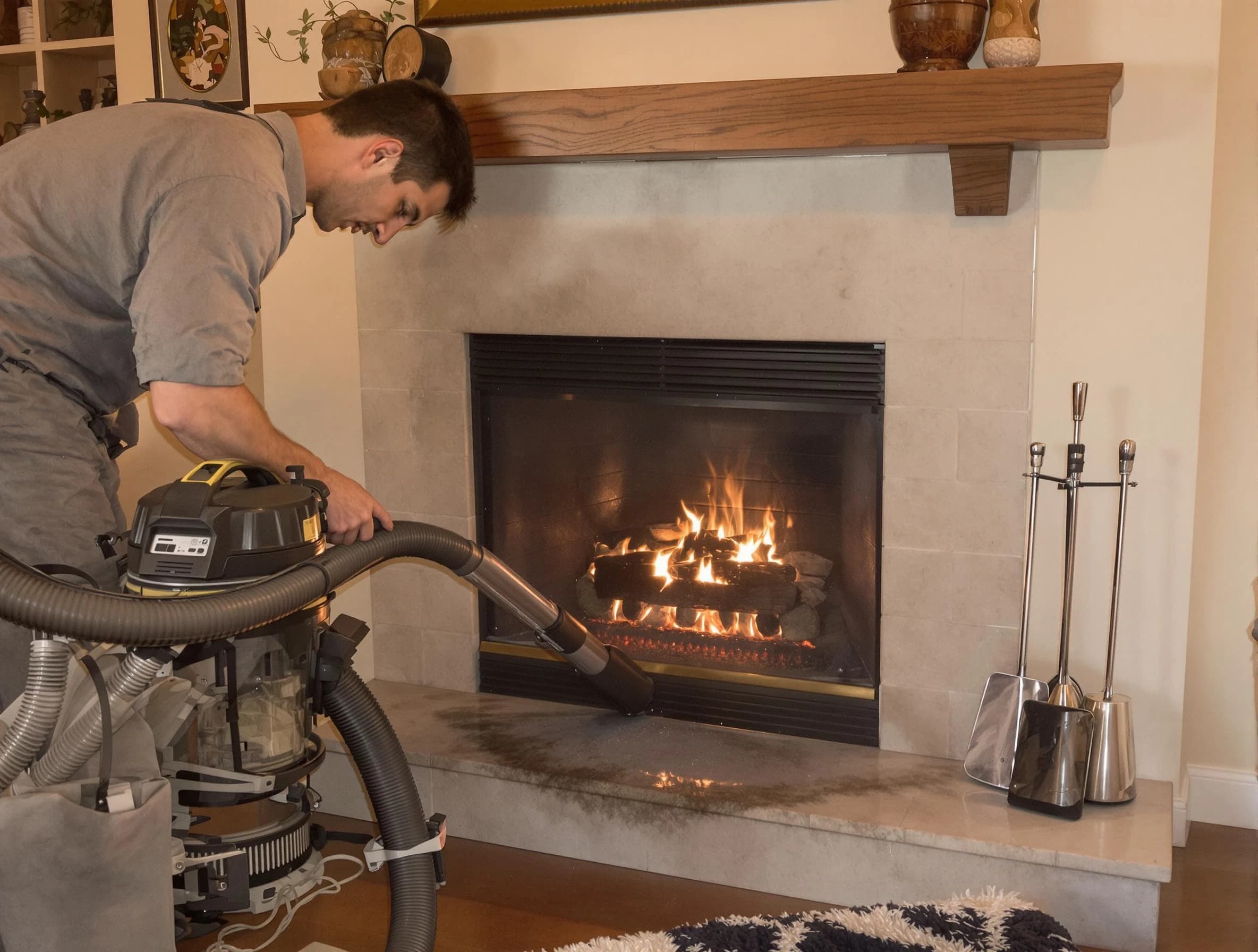 Routine fireplace upkeep by Blackstone Chimney Sweep in Blackstone, VA