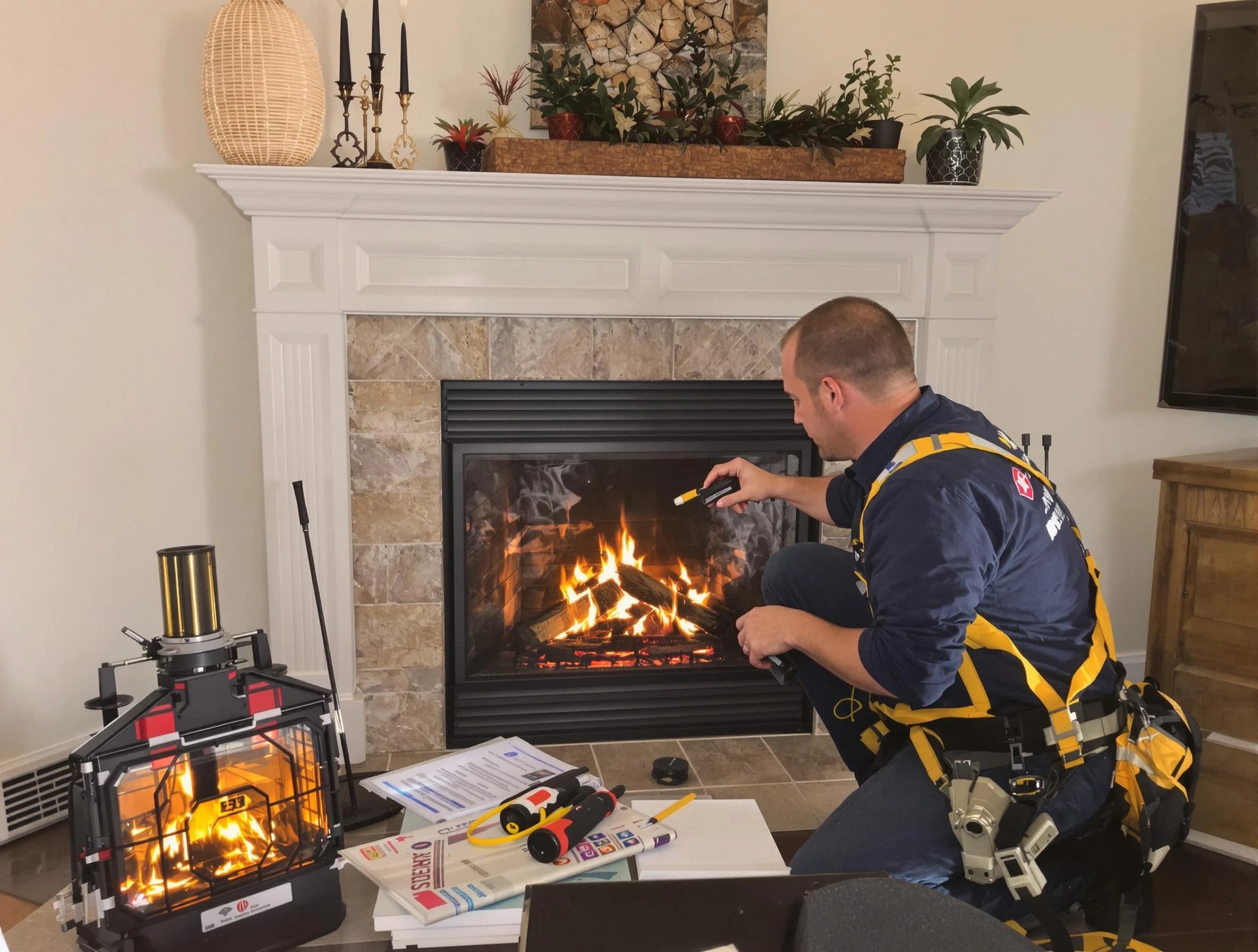 Safety-focused fireplace inspection by Blackstone Chimney Sweep in Blackstone, VA