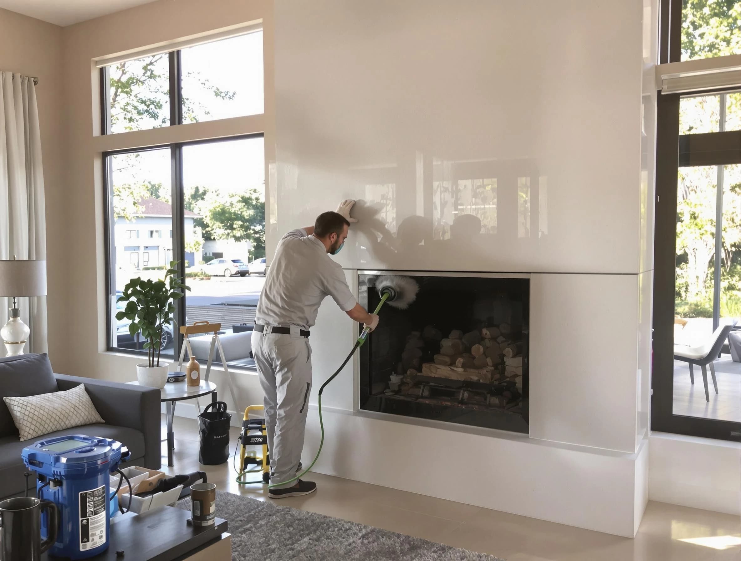 Blackstone Chimney Sweep performing thorough soot removal in Blackstone, VA