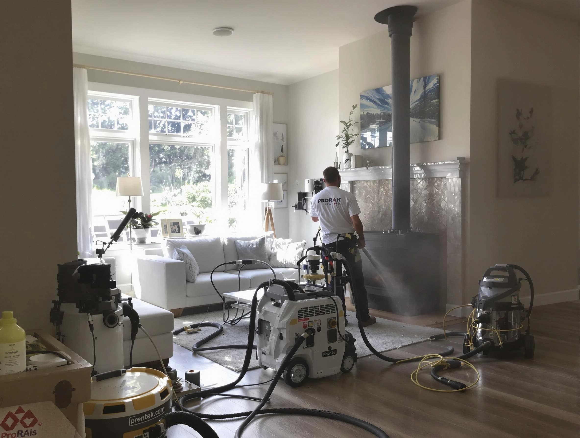 Soot removal service by Blackstone Chimney Sweep for a fireplace in Blackstone, VA