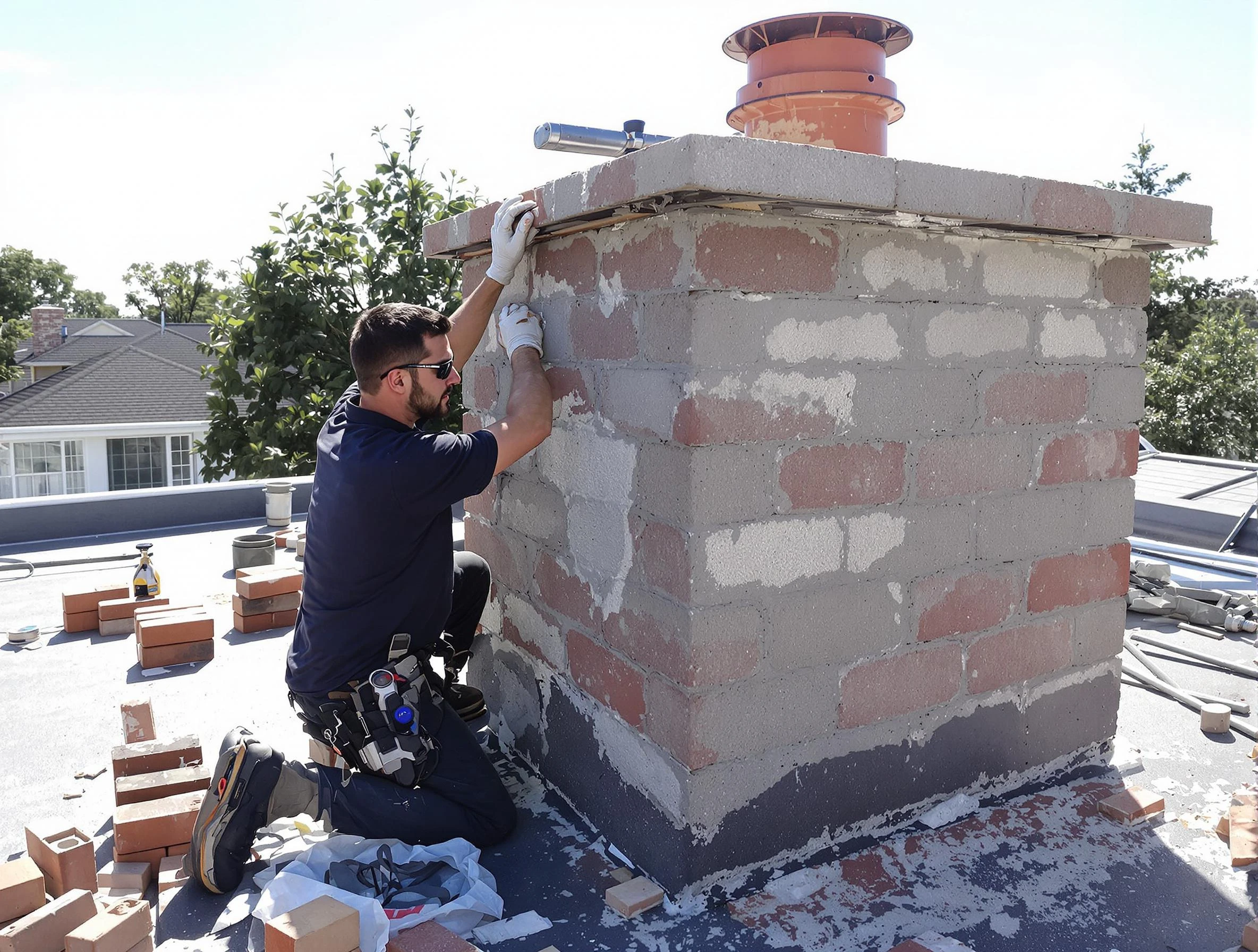 Advanced chimney repair process by Blackstone Chimney Sweep in Blackstone, VA