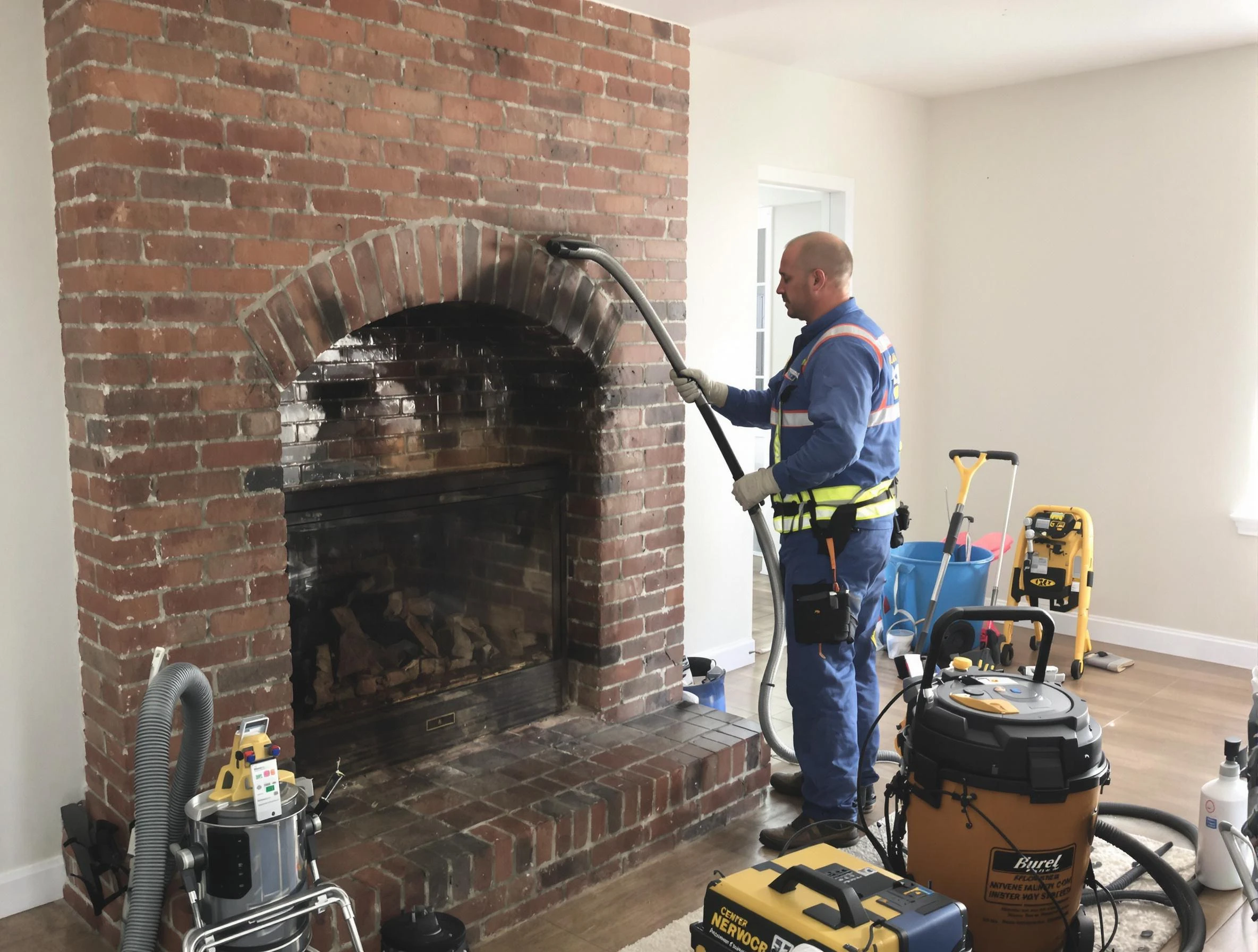 Blackstone Chimney Sweep expert performing detailed chimney sweep in Blackstone, VA