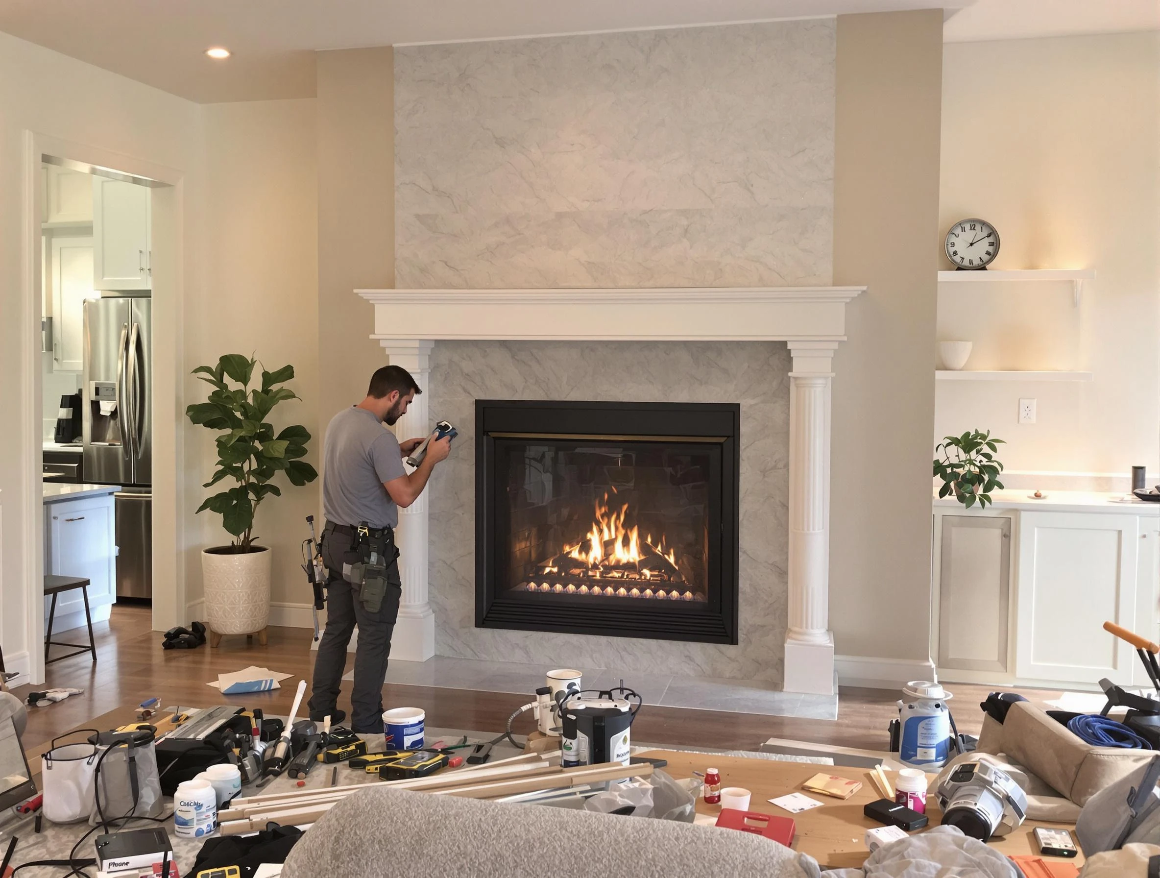 Newly installed fireplace by Blackstone Chimney Sweep in Blackstone, VA